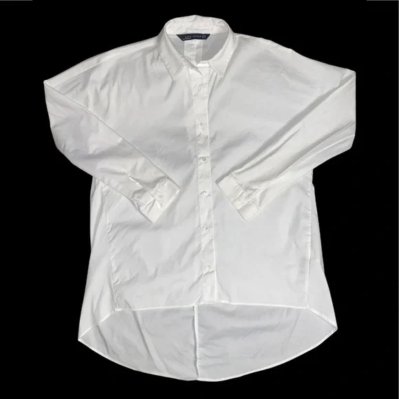 ZARA Woman cotton blend button down blouse - Picture 1 of 9